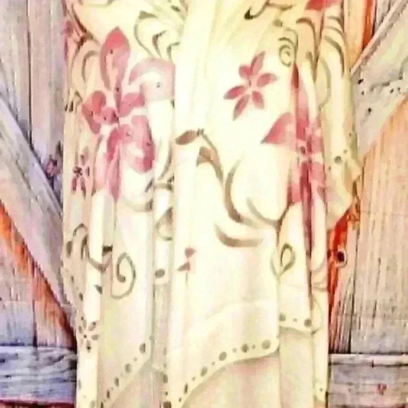 CASHMERE Scarf SWAT by S.T.S. IVORY SILK Printed Hijab Head Cover Shoulders Wrap - Picture 7 of 10